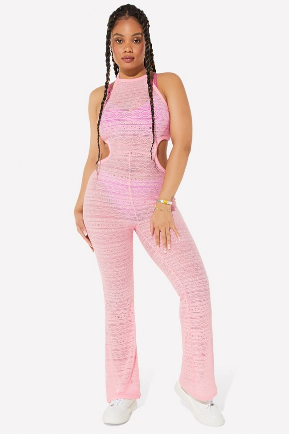 Knit Slip Flare Leg Jumpsuit