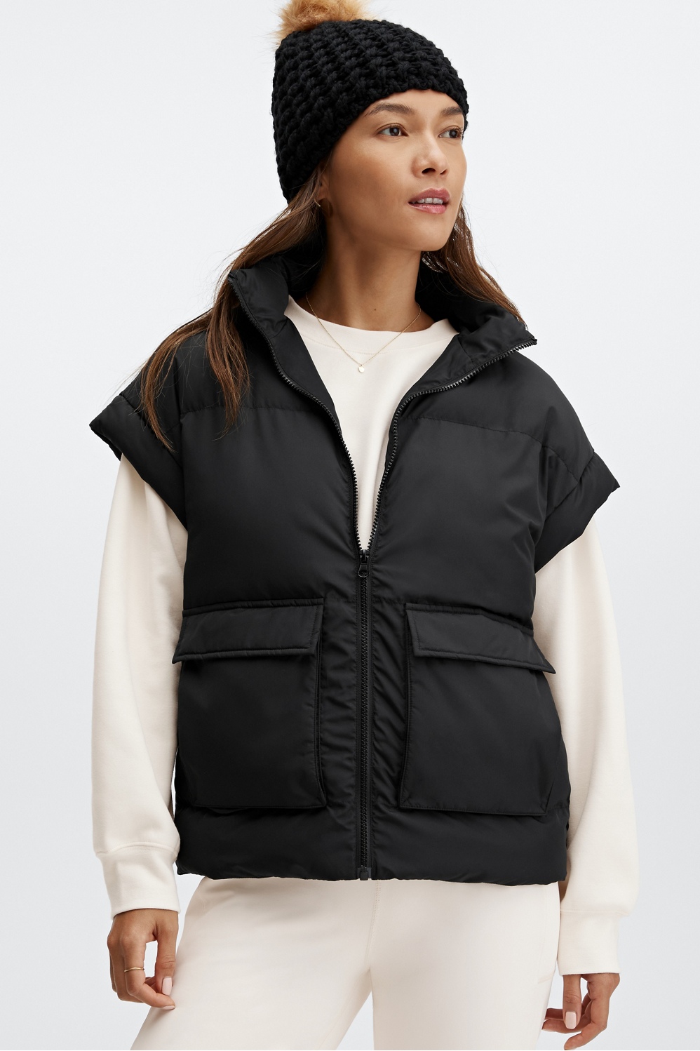 oversized puffer vest