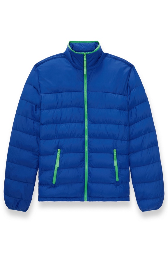 Fabletics Joni Jacket Feather Down Puffer Full Zipper Coat Blue