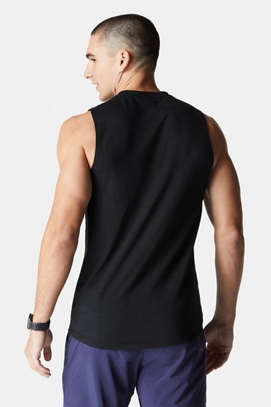 black sleeveless tee