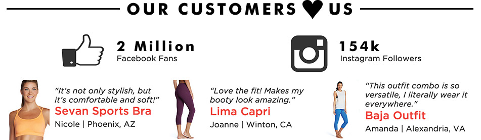 Our Customers Love Our Sports Bras, Capris, and Workout Outfits
