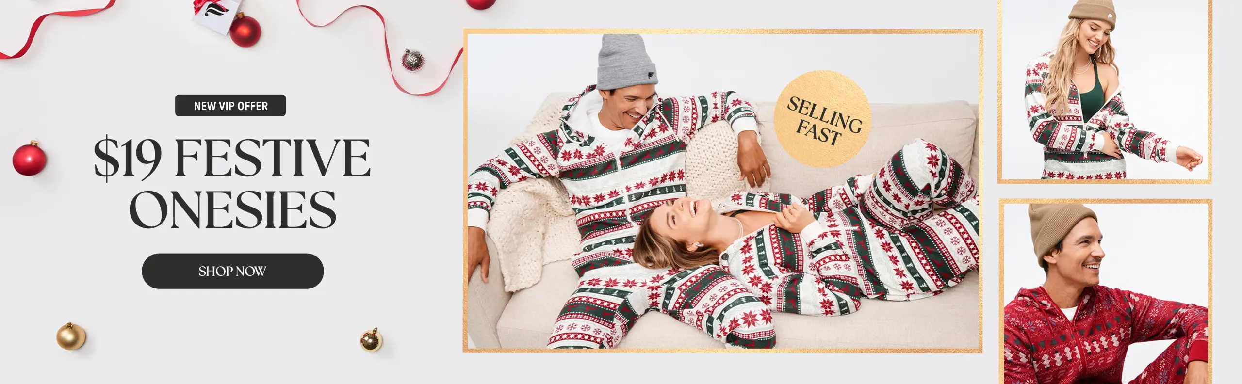 New VIP offer. $19 festive onesies.