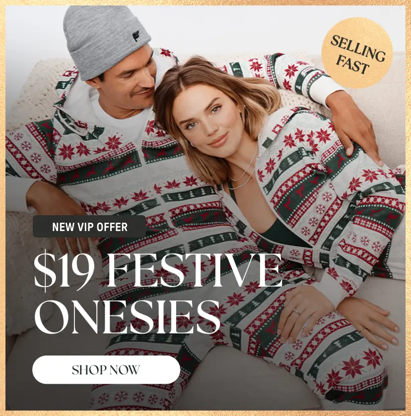 New VIP offer. $19 festive onesies.