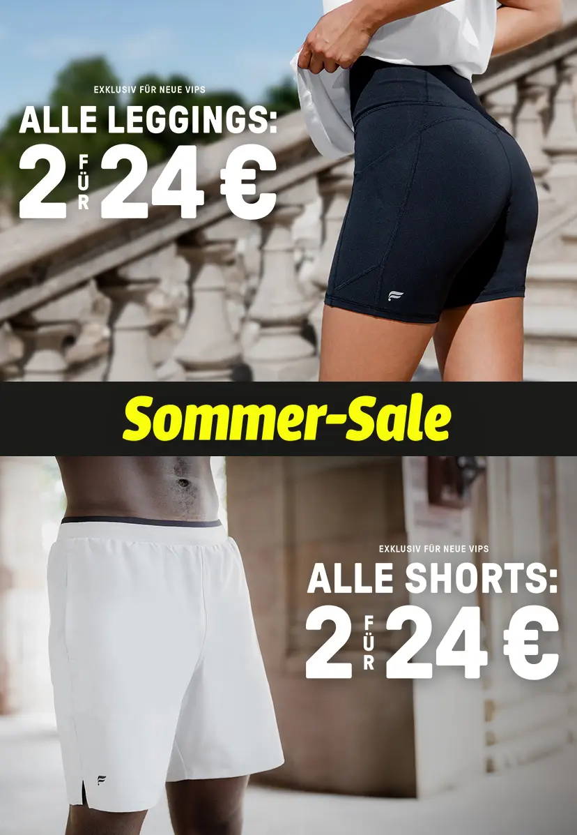 2 leggings für 24 € für damen oder 2 shorts für 24 € für herren (Kaufe 1 und sichere dir 1 Gratis)