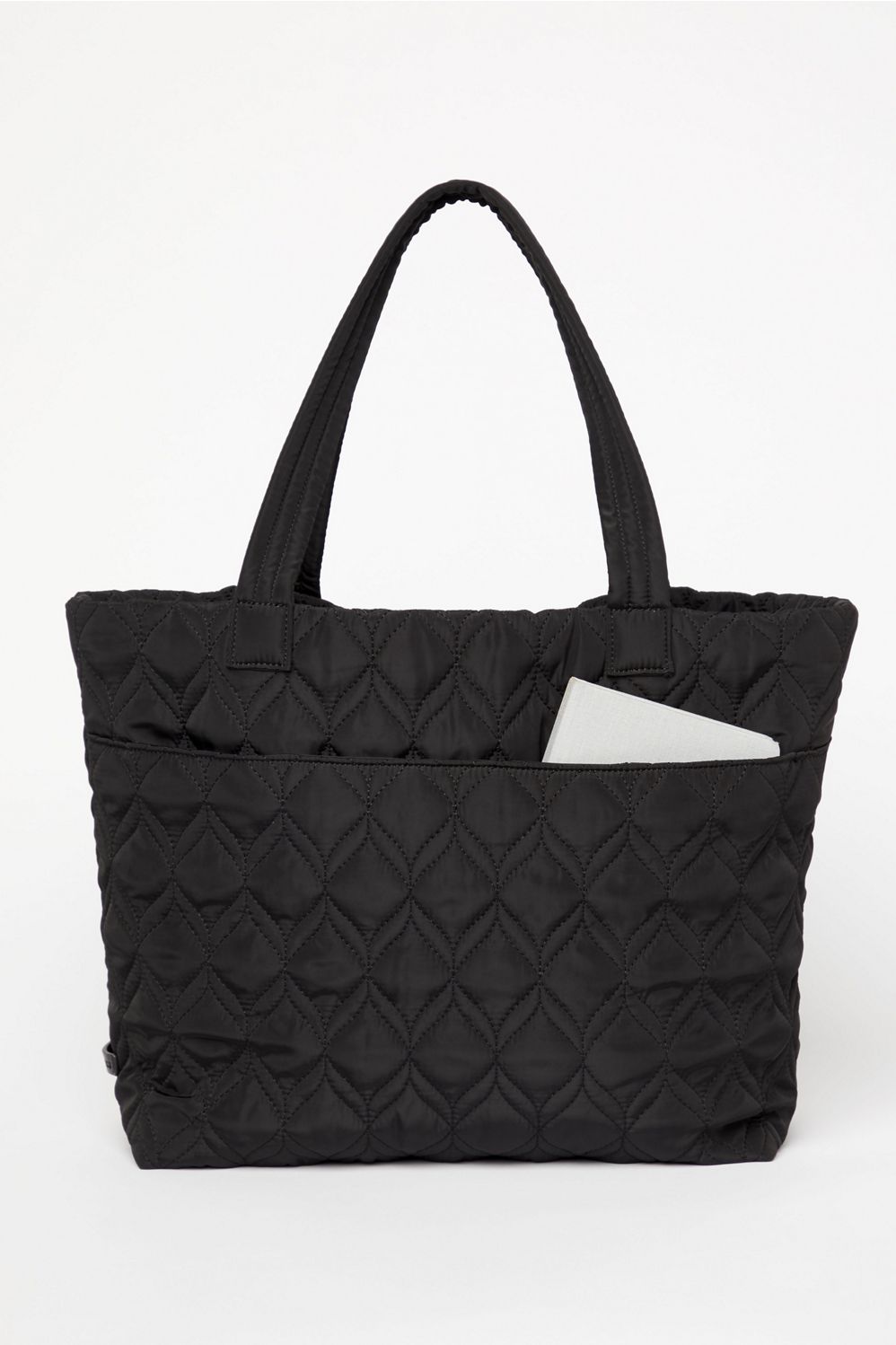 black quilted travel bag