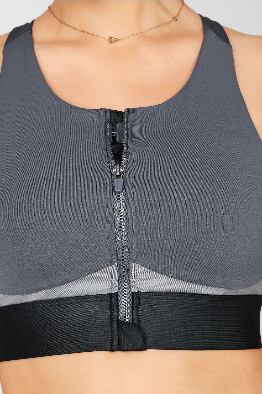 Fabletics, Intimates & Sleepwear, Fabletics Gray Zip Front Sports Bra Size  Medium