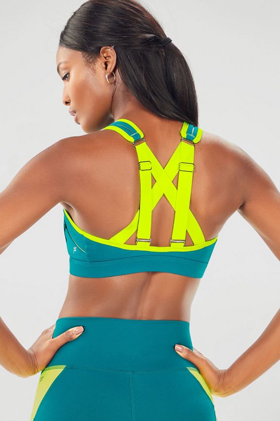 Strap Back Sports Bra Clothing in NEON YELLOW - Get great deals at JustFab