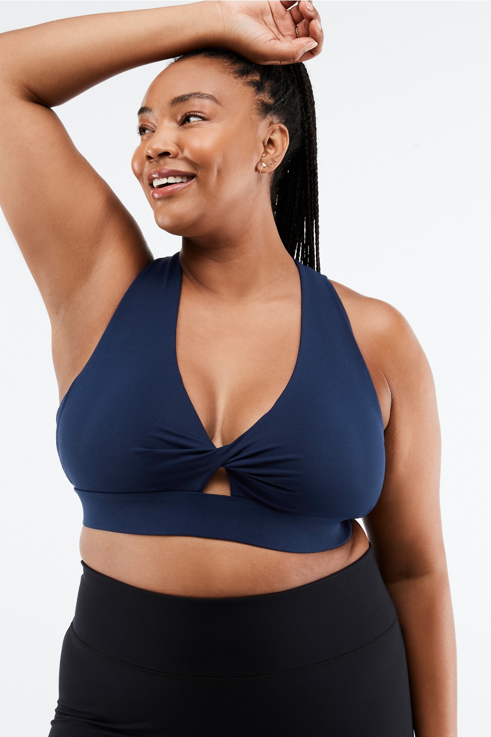 Fabletics Oasis Twist-Front Sports Bra Womens plus Size