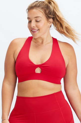 Fabletics Red Floral Mosa Sports Bra. Size Small.
