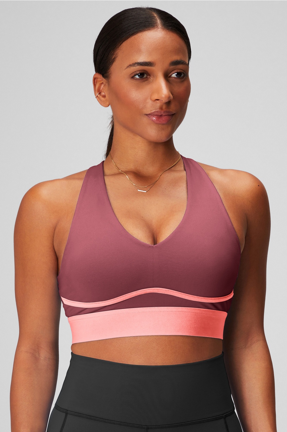 Fabletics Sports Bra Womens 1X Brown All Day Everyday Adjustable Removable  Pads