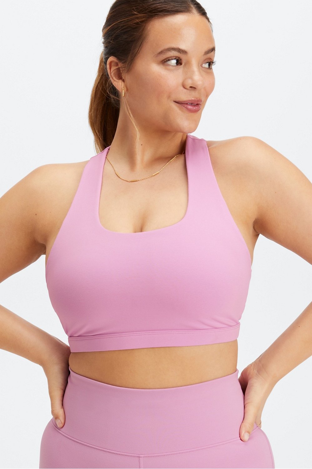 Dim Sport Lightweight Impact seamless bra in almond pink
