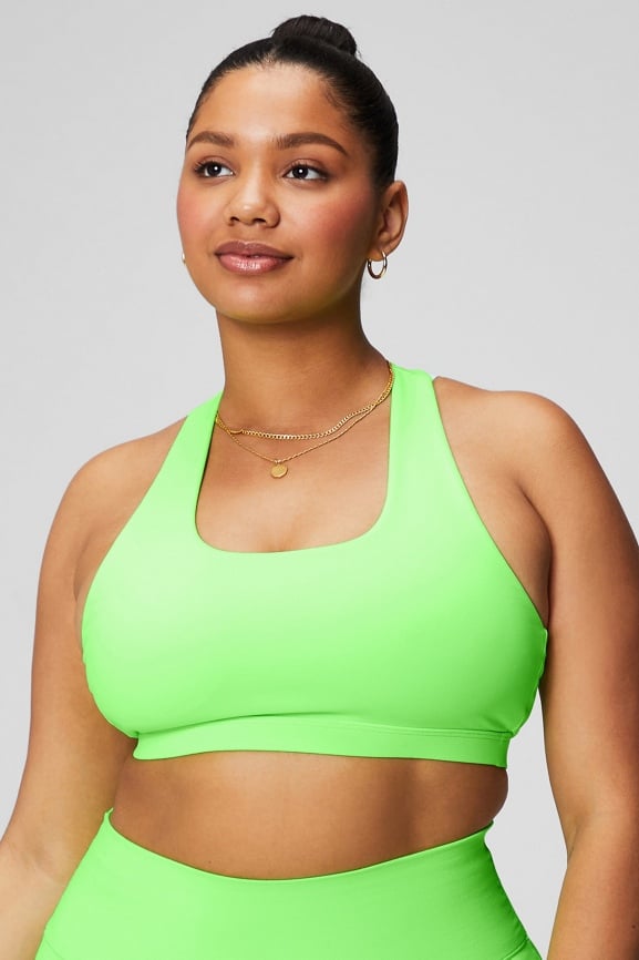 Neon Green Sports Bra Bikini Top