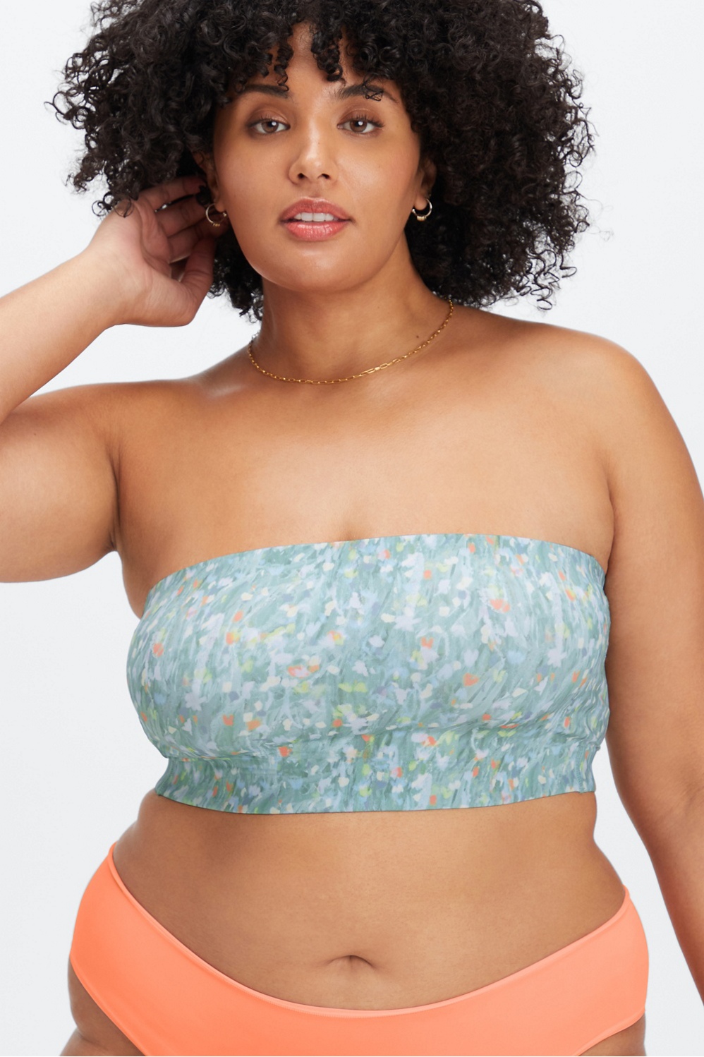 Abstract Swirl Crop Top / Colorful Plus-Size Bralette / Vibrant