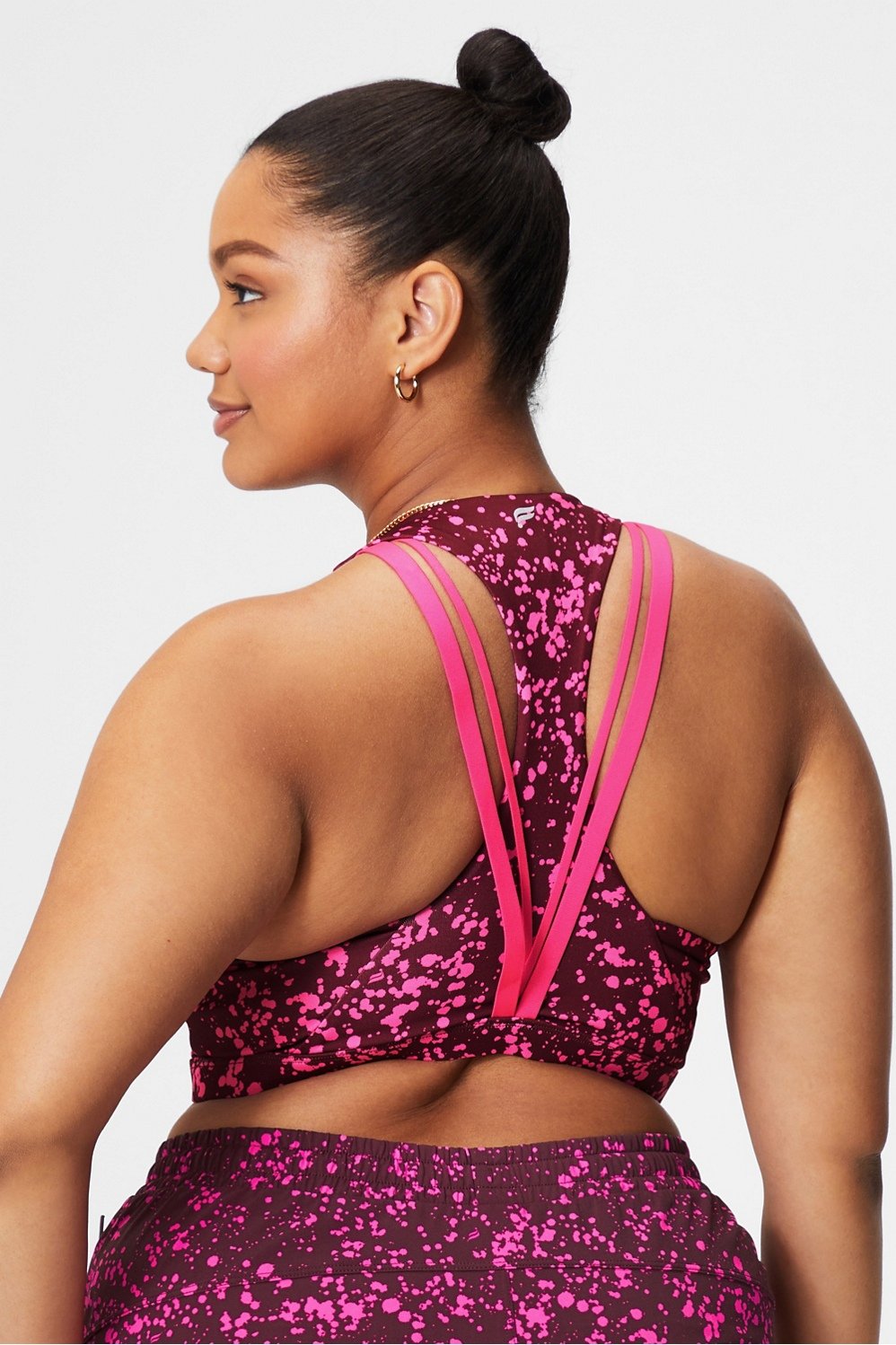 FABLETICS All Day Every Day Sports Bra Plush Pink /Sprout XXL NWT