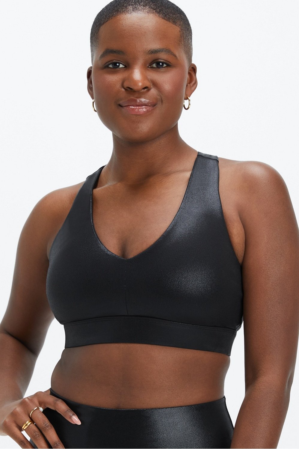 Fabletics Black Dress w/ T-Back with Straps Built N Bra Great for Causal  Outing