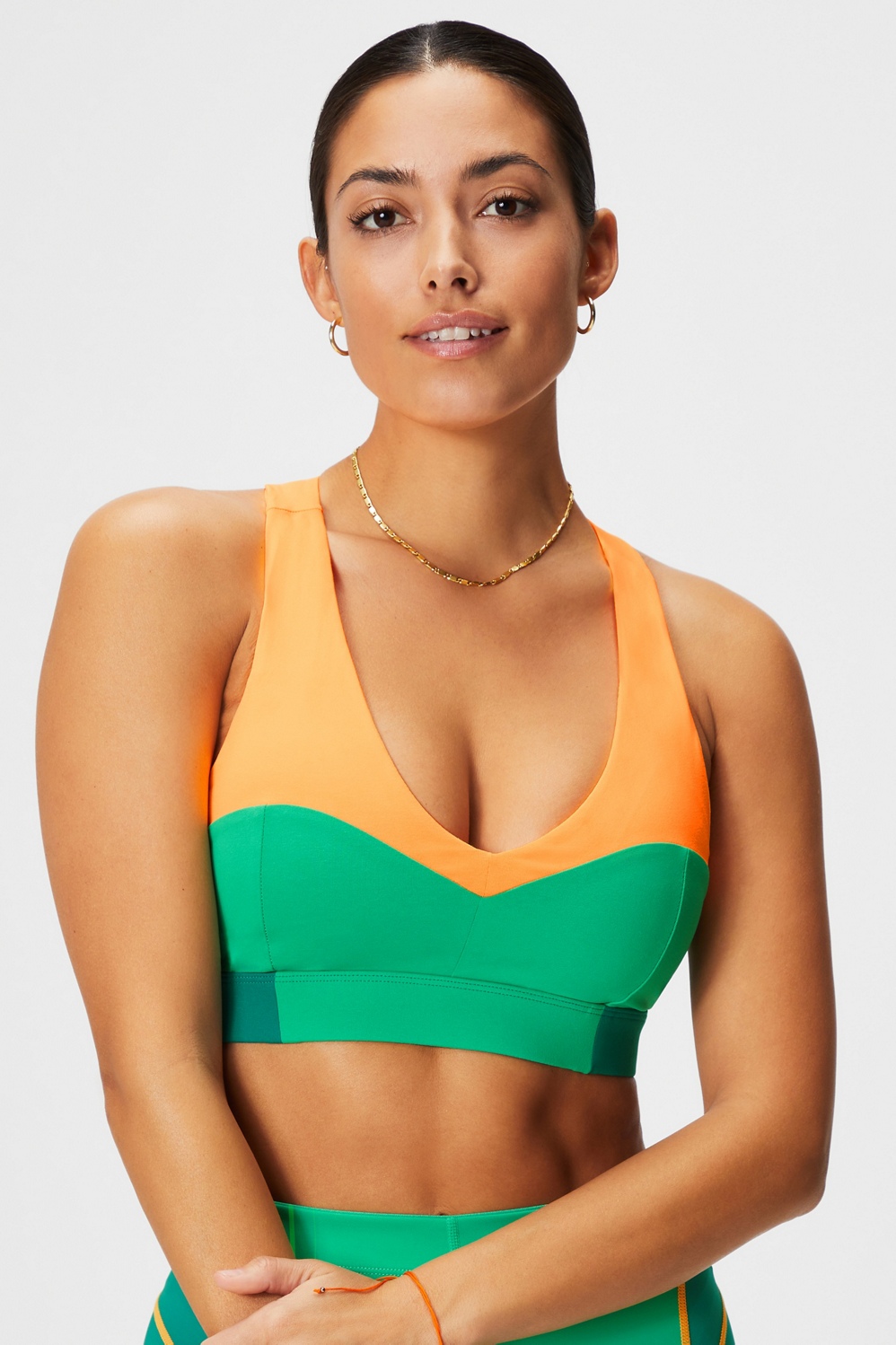 Cheapest Sold Out On-The-Go Midi Medium Impact Sports Bra : M Color: Desert Sun/Tropical