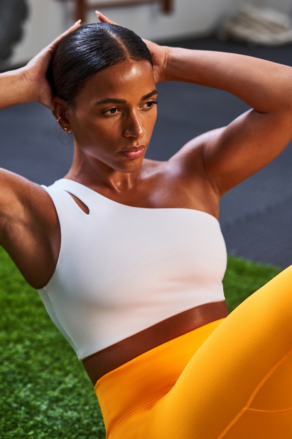 Asymmetrical Double Strap Midi Bra - Fabletics Canada