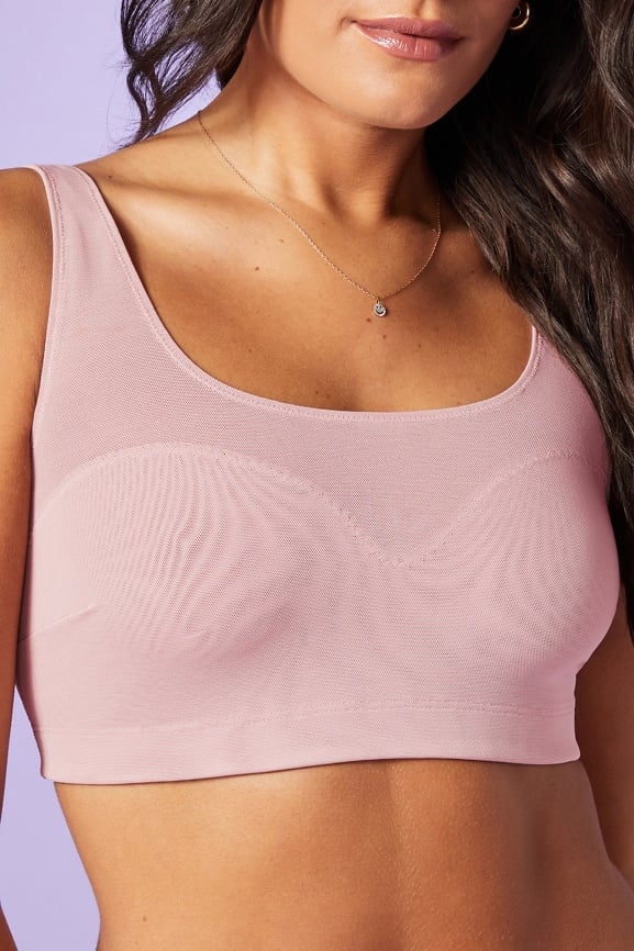 Fabletics Mesh Me Smoothing Midi Bralette Womens Neon Pussy Pink Size