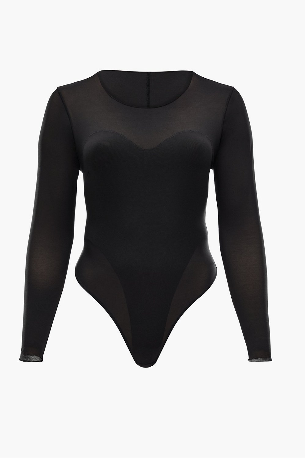 See Thru Long Sleeve Mesh Bodysuit / Fishnet Bodysuit / Backless Thong Back  Bodysuit / Black & Red Colors Anastasia 40002 -  Canada