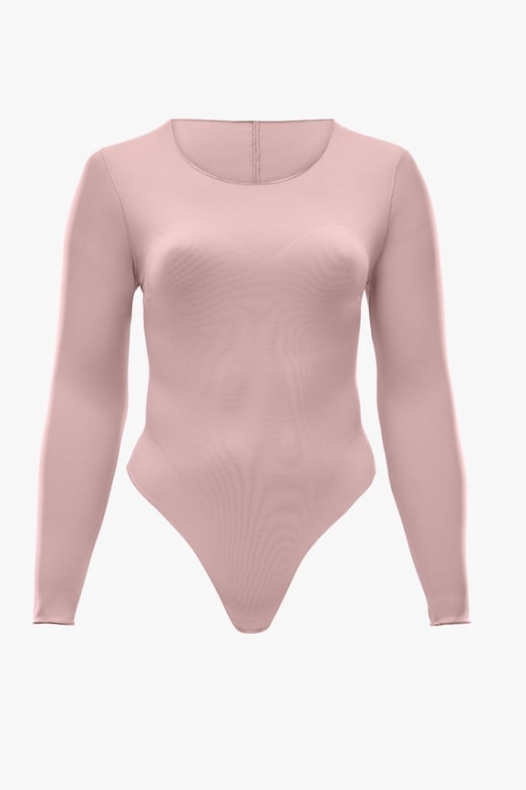 Women's Long Sleeve Double Lined Bodysuit Basic Thong Style Buttery Soft  Fabric