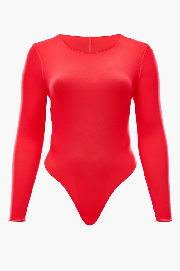 Women's Red Bodysuits - Strapless, Lace & Long Sleeve Bodysuits