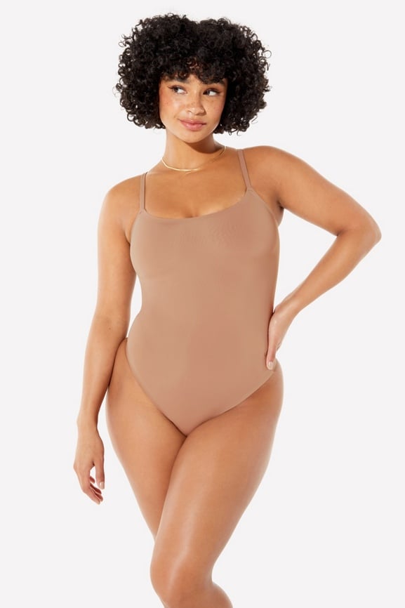 Be Real Scoop Neck Bodysuit-Nude