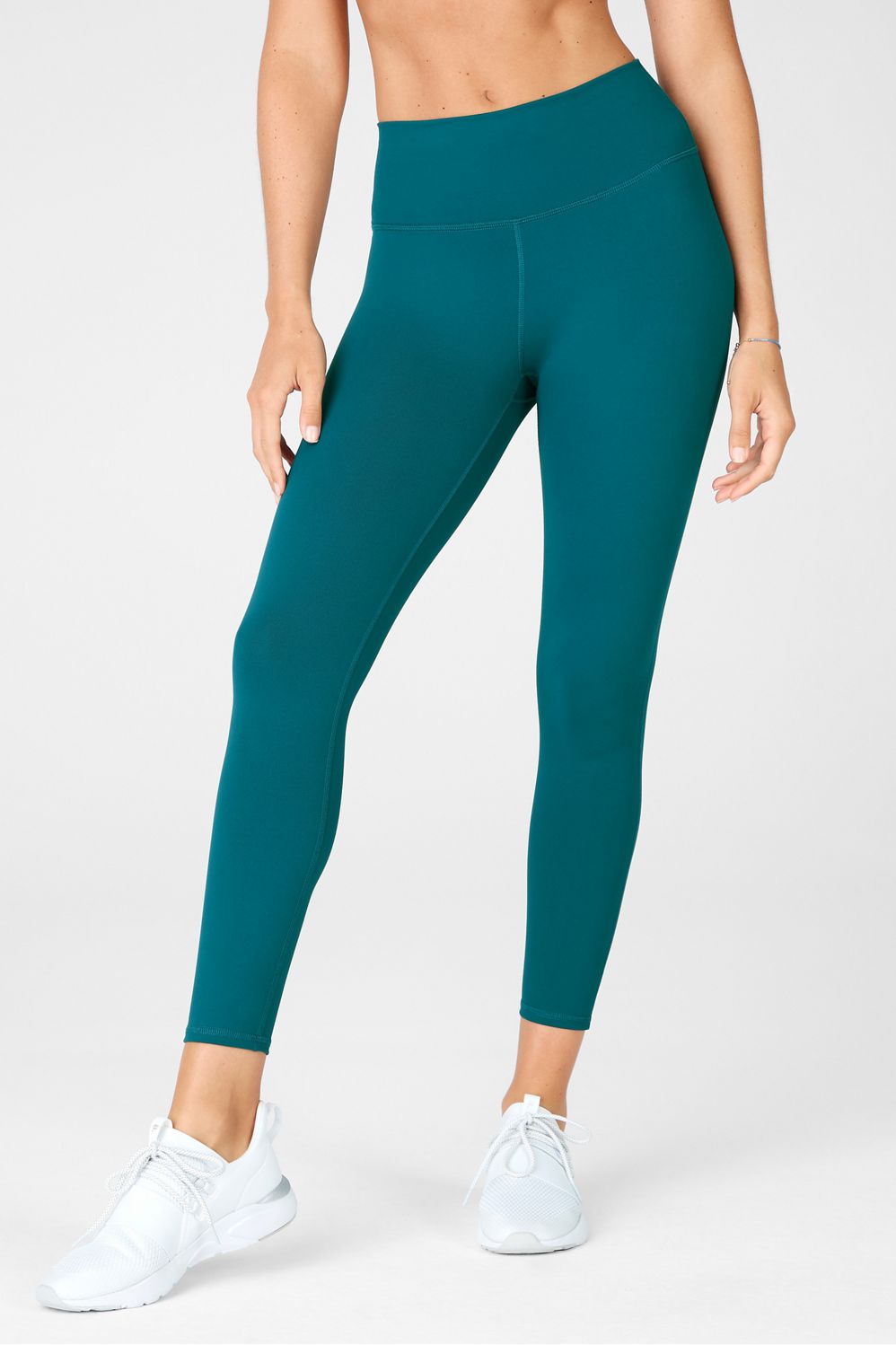 Fabletics Seamless High-Waisted Mesh Legging XS Teal Fjord Colored Pants  Workout