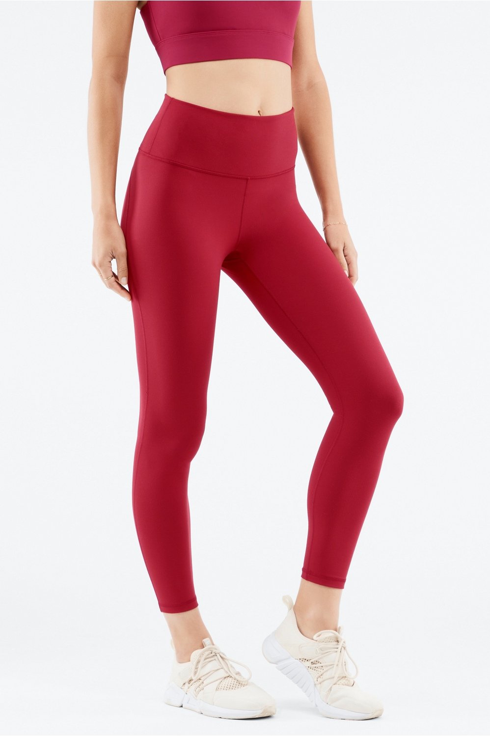 Fabletics, Pants & Jumpsuits, New Fabletics Define Powerhold Highwaisted  78 Legging In Bright Burgundy Xl