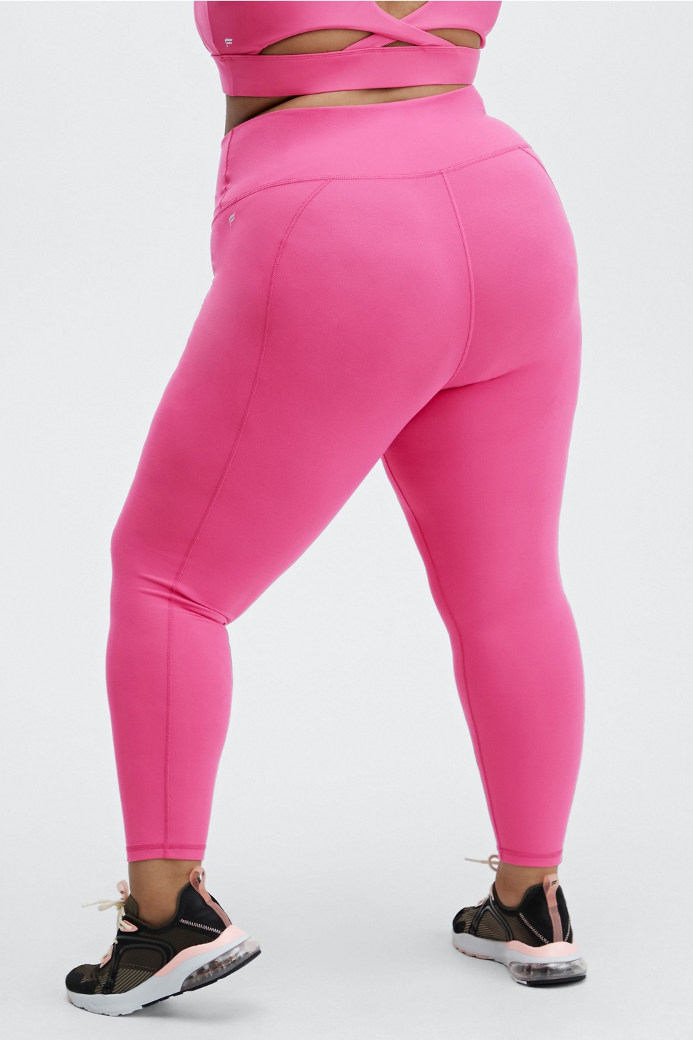 Fabletics High Waisted Powerhold Black and Pink Yoga Leggings - $32 - From  Natasha