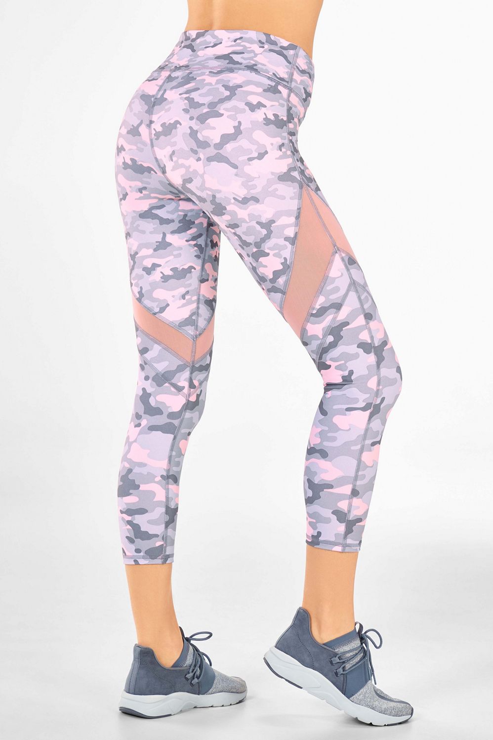 Fabletics Powerhold Active Leggings Plus Size 2X Pink Gray Camo High Waist  Yoga
