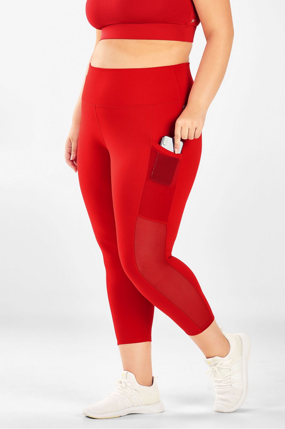 Fabletics On-The-Go PowerHold® High-Waisted Capri Leggings/ Pants - Hot  Pink XS