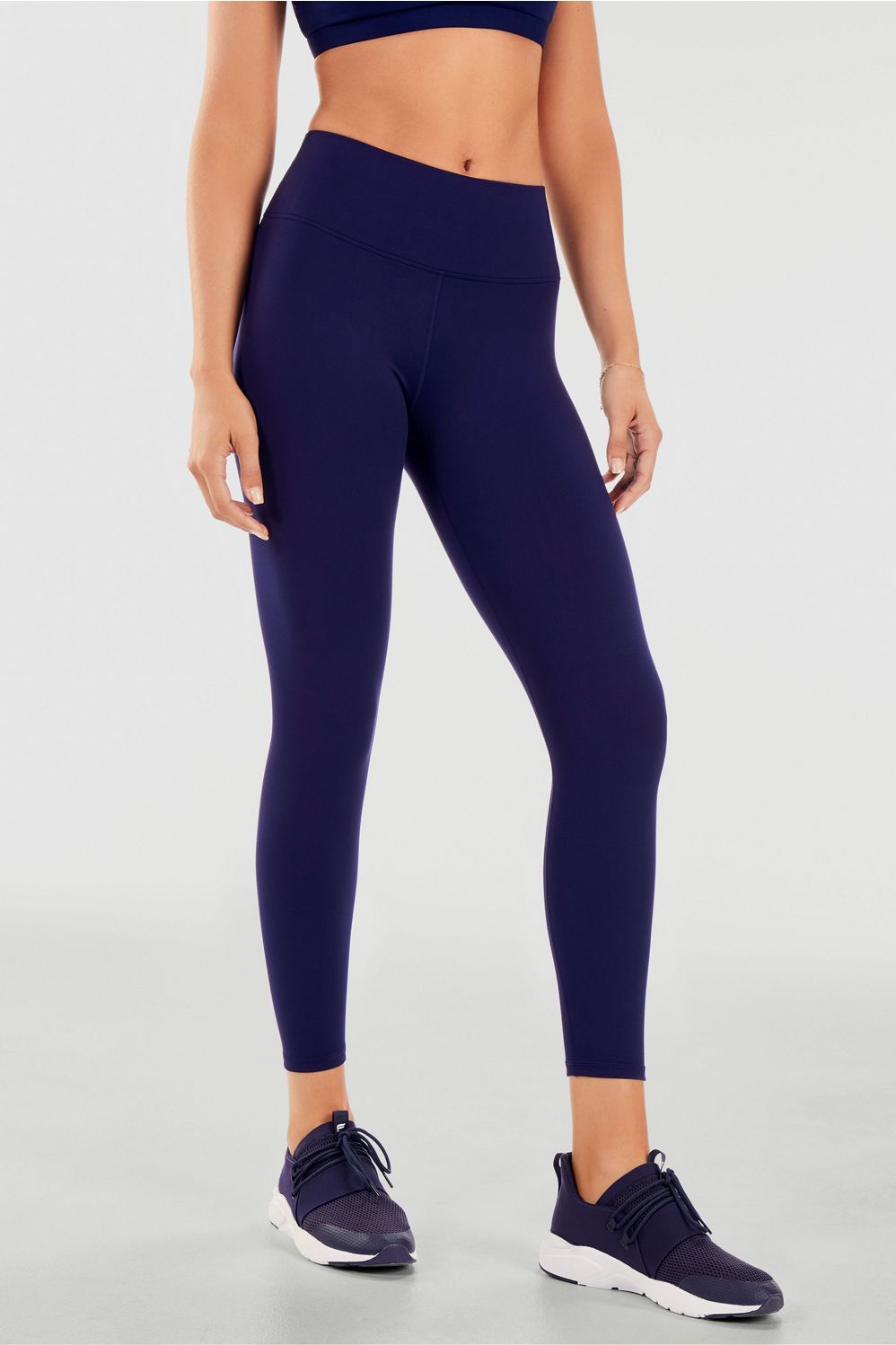 Fabletics Power Hold On the Go High Waisted Leggings Purple Blue