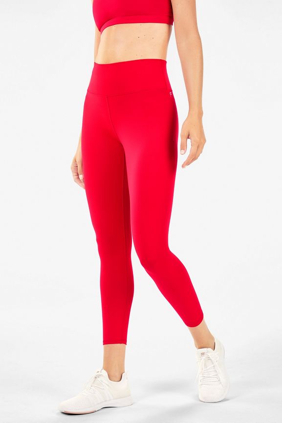 BNWT Fabletics 1X 26 HighRise Red Brown Compression Leggings Powerhold Plus  !