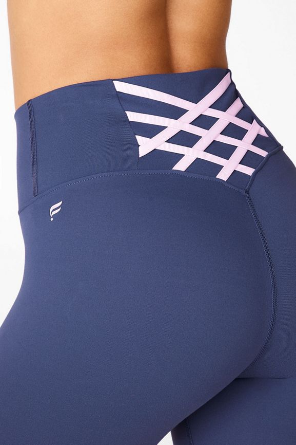 Fabletics The Boost II High-Waisted Strappy 7/8 Leggings, Size Medium, UPF  50+