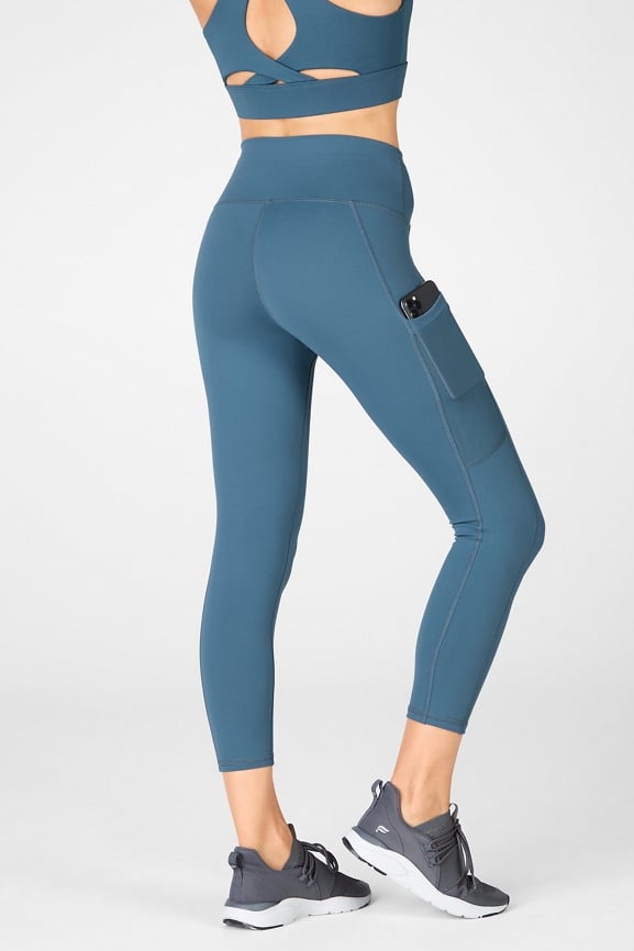 Mila High-Waisted Capri Legging With Pocket in Blue