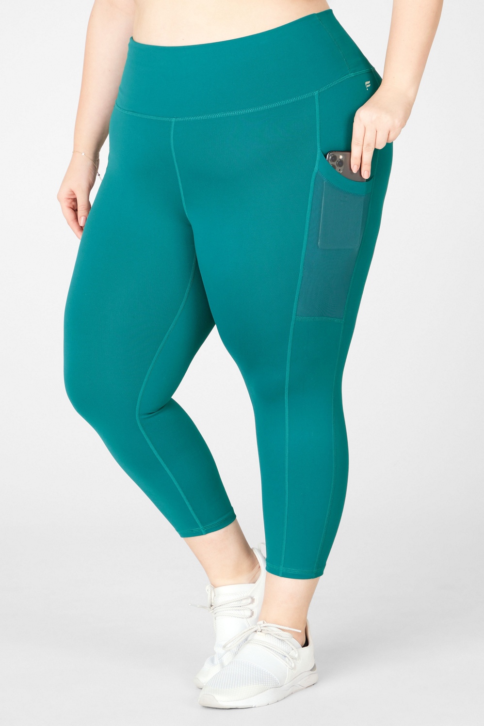 Mila High-Waisted Capri Legging With Pocket in Turquoise