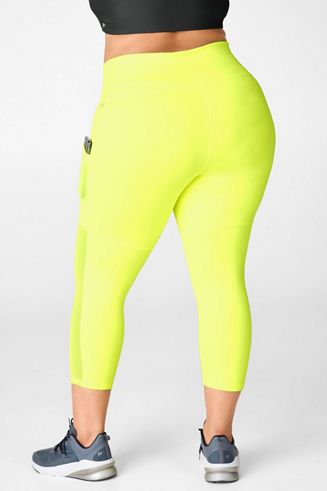 🌻AERIE Play Pocket Neon Yellow High Waisted Leggings Size Large