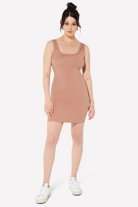 TANK DRESS IN NUDE - Honest Boutique