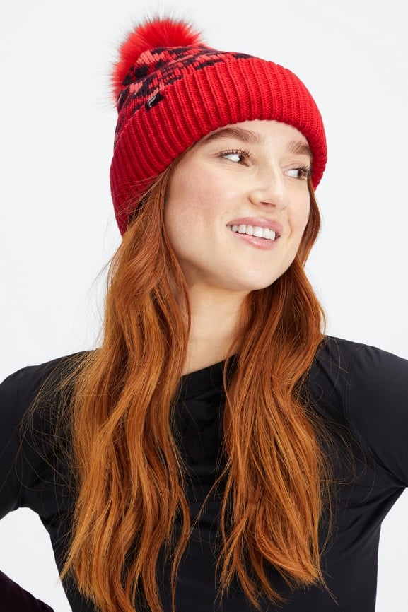 Cable Knit Pom Beanie - Fabletics Cable Knit Pom Beanie - Fabletics