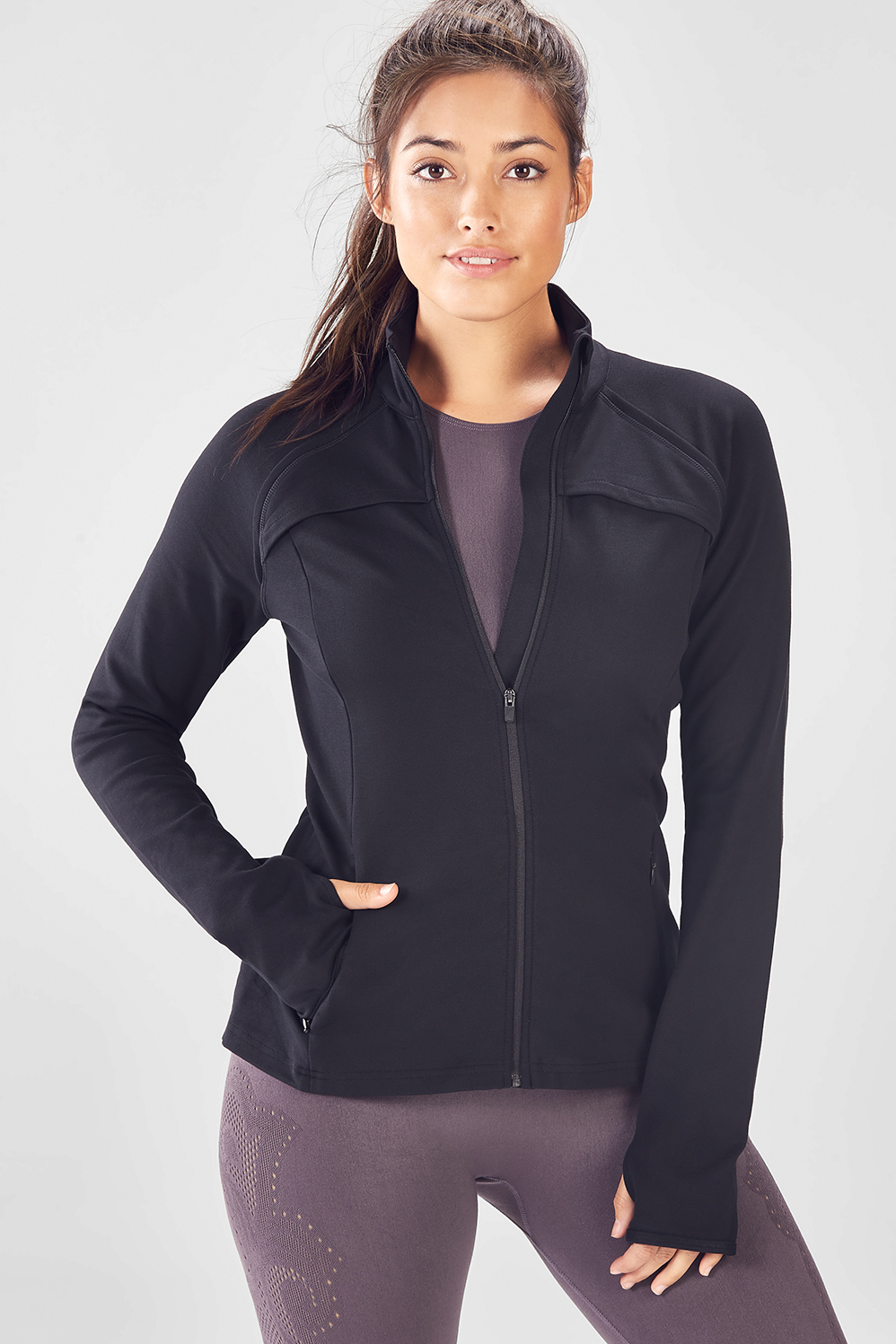 mock neck jacket women's