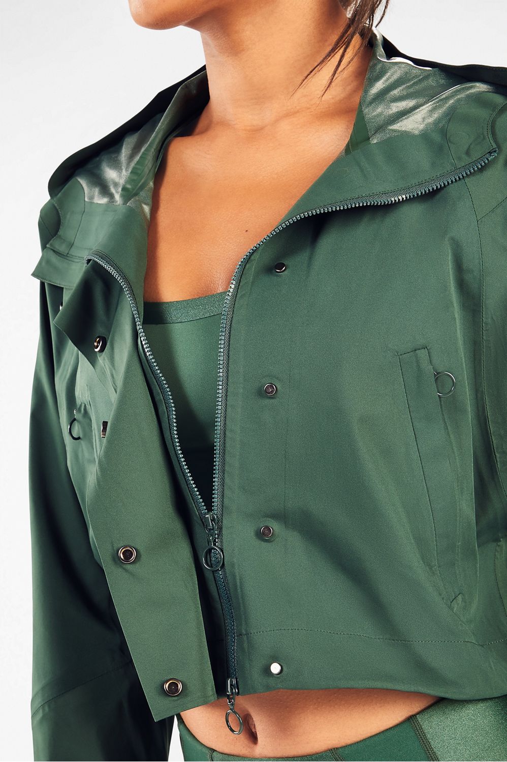 Hunter cropped rain outlet jacket