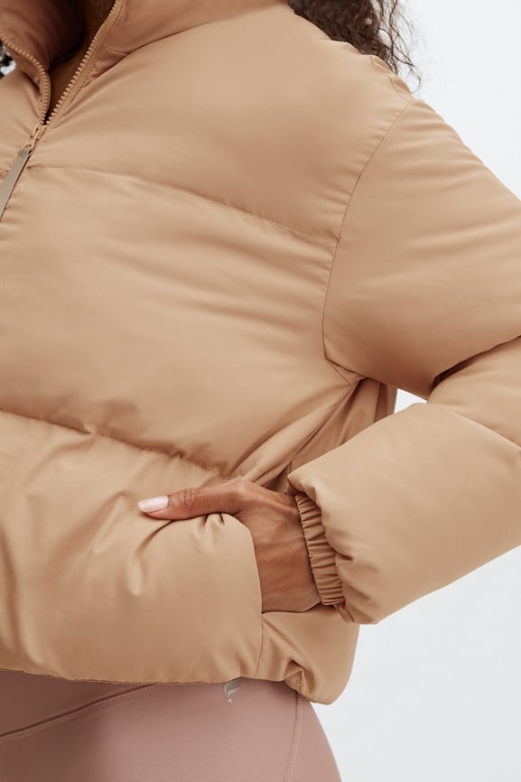 Sole et. Al Women's Cropped Tech Puffer Jacket : Brown