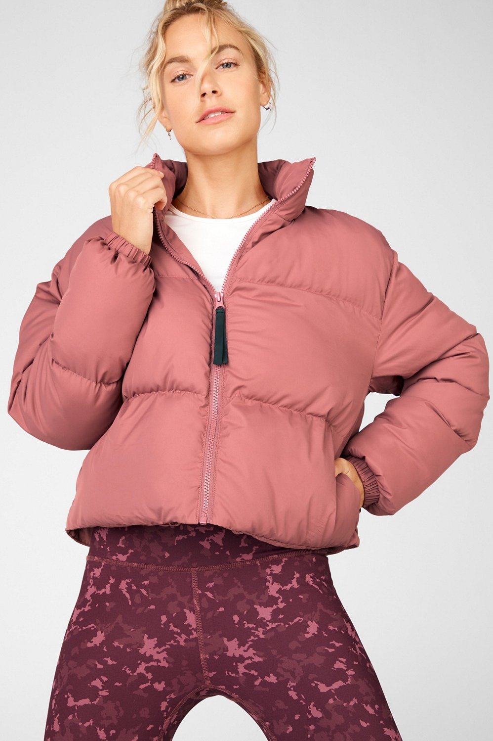 Cropped Puffer- Red – STAX.