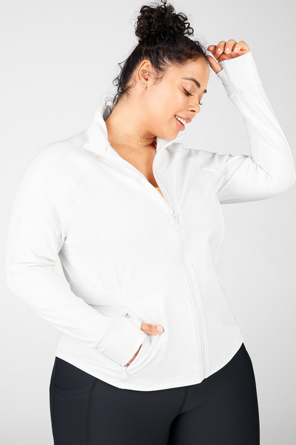 Fabletics Trinity Cold Weather Performance Jacket Womens white plus Size 4X