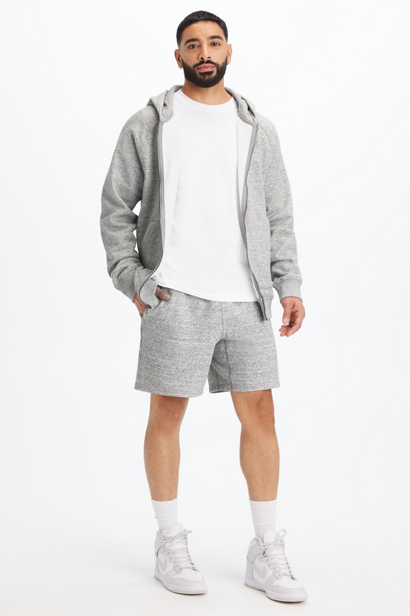 Fabletics Men The Postgame Short, Grey Heather, Small 