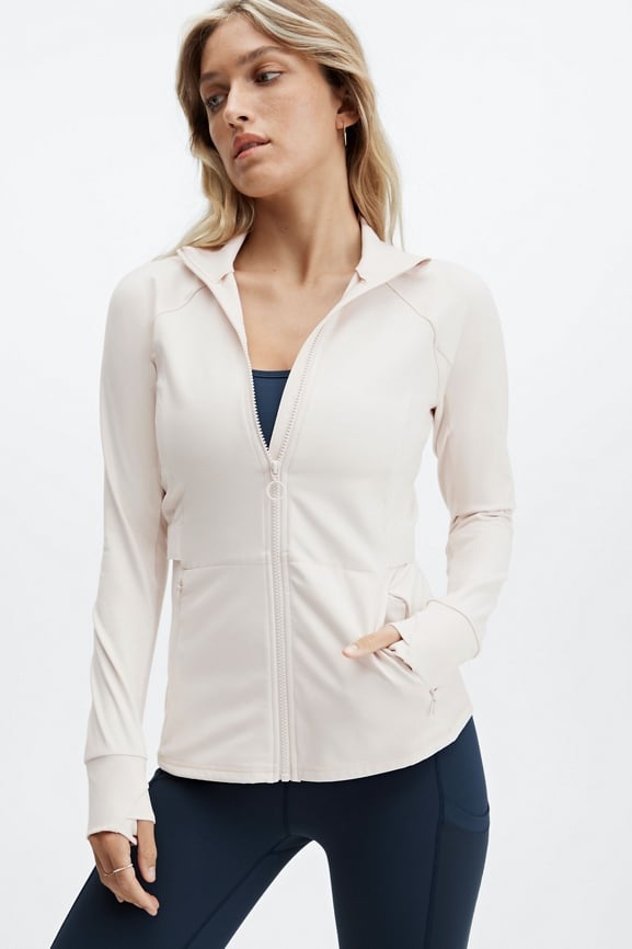 Fabletics Trinity Cold Weather Performance Jacket Womens white