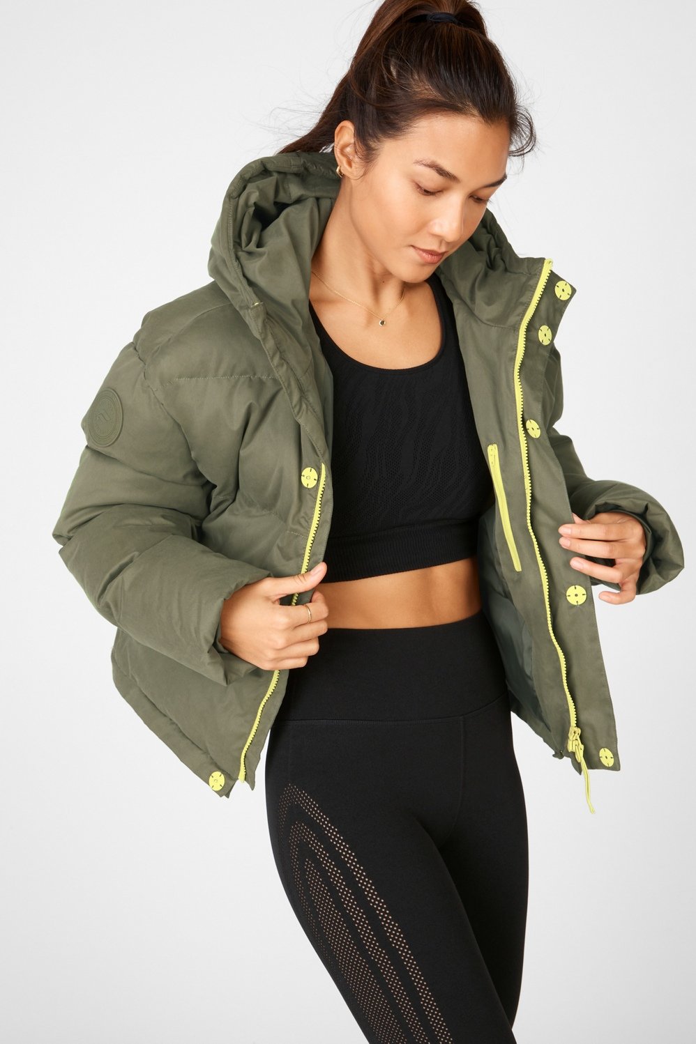 puffer coat green