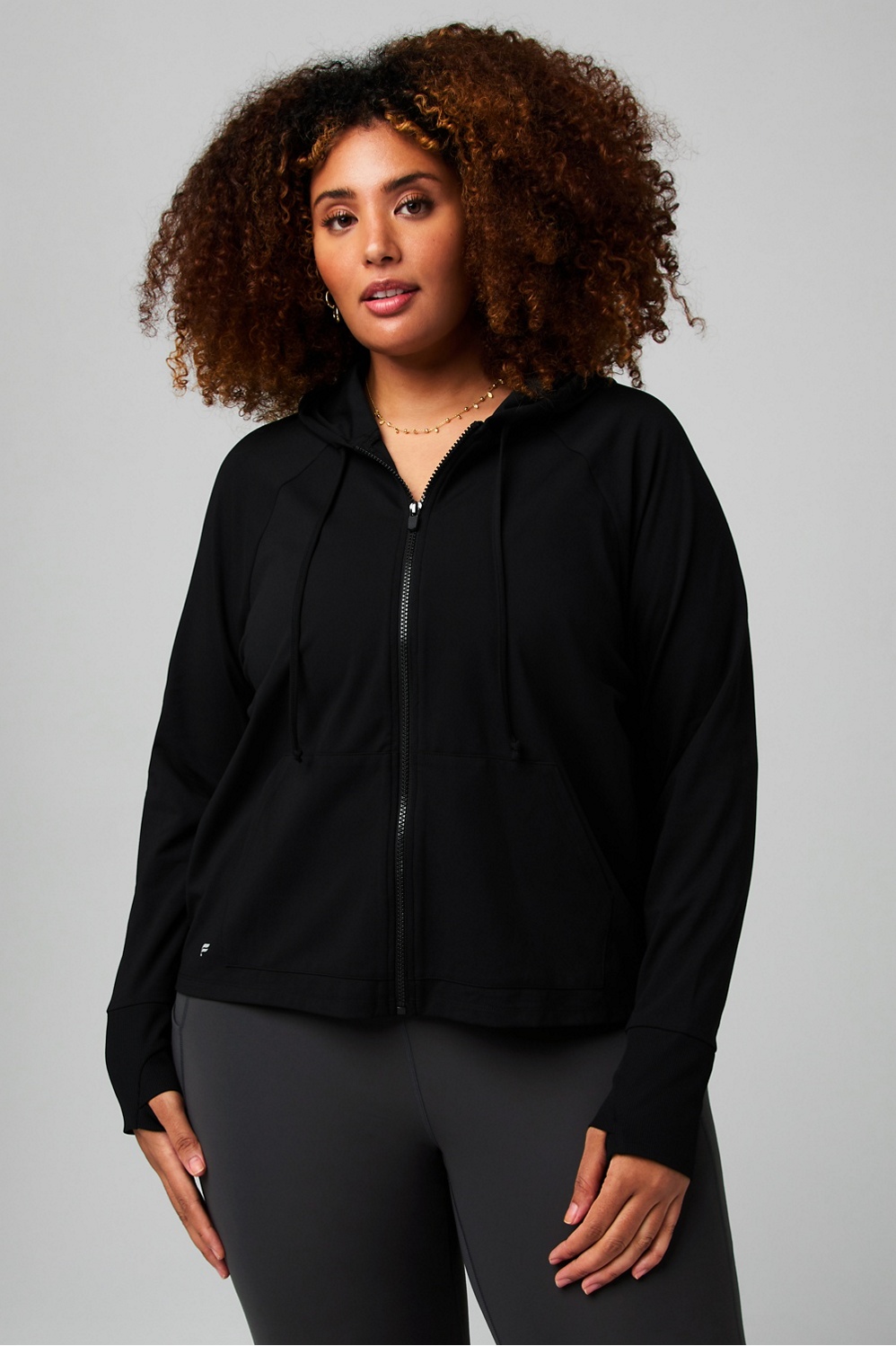 Final Sale Plus Size 2pc Honeycomb Texture Hooded Zip-Up Jacket and Pa –  Chic And Curvy