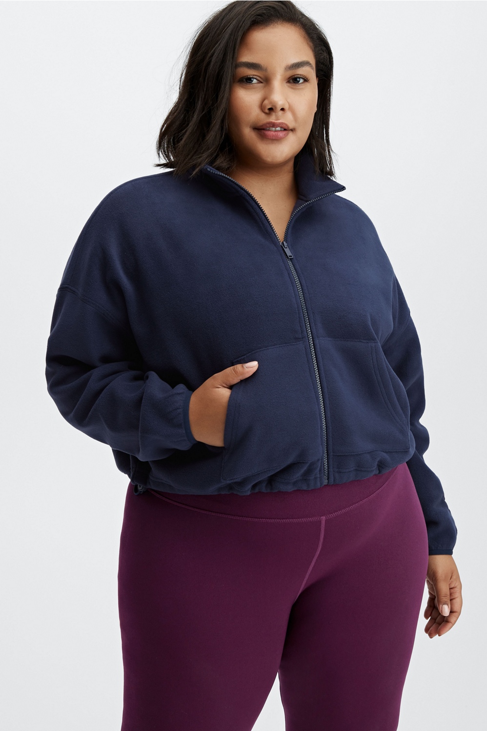 Fabletics Rayne Polar Fleece Zip-Up Womens plus Size