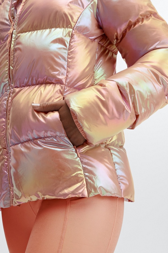 Fabletics Adeline Shine Oversize Long Puffer Jacket Womens Size XL New